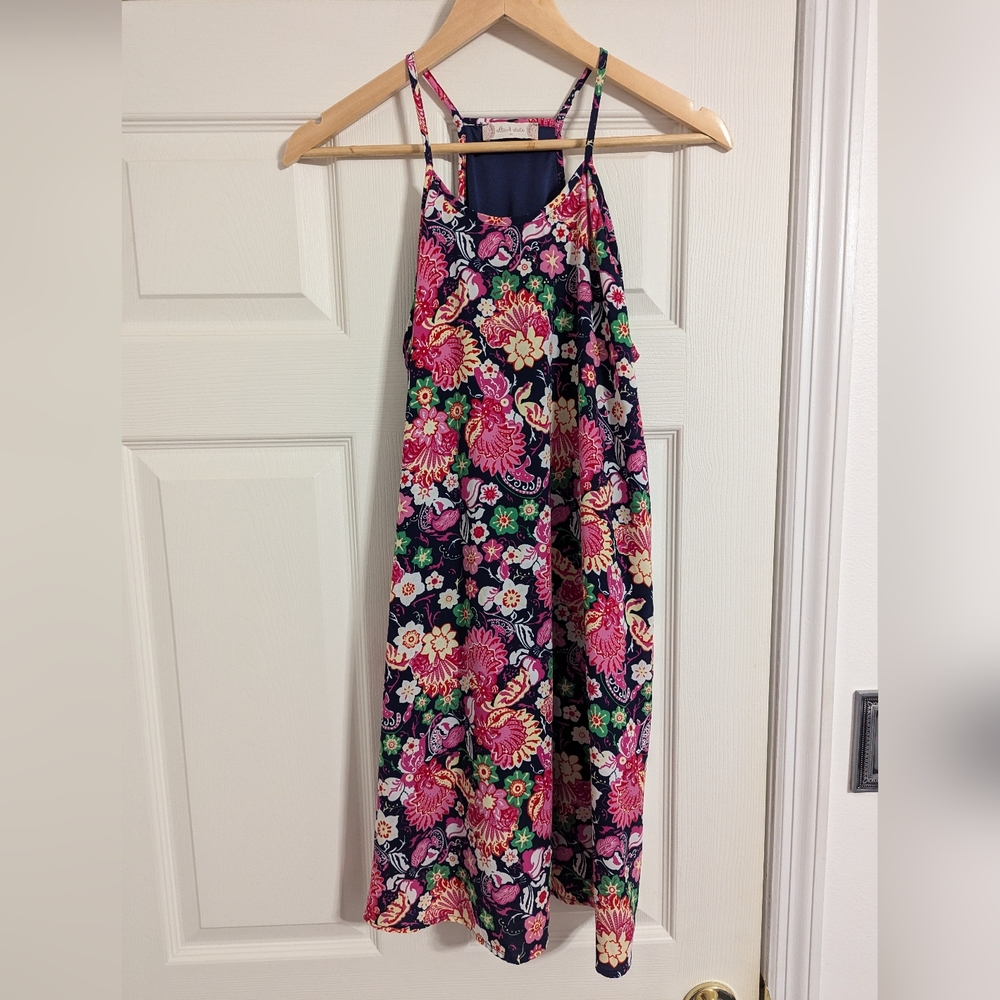 Altar'd State dress pink and blue floral Aline halter neck size medium